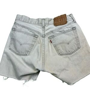 Vintage Levi’s 501 button fly 80s denim cut offs USA made unisex waist 28